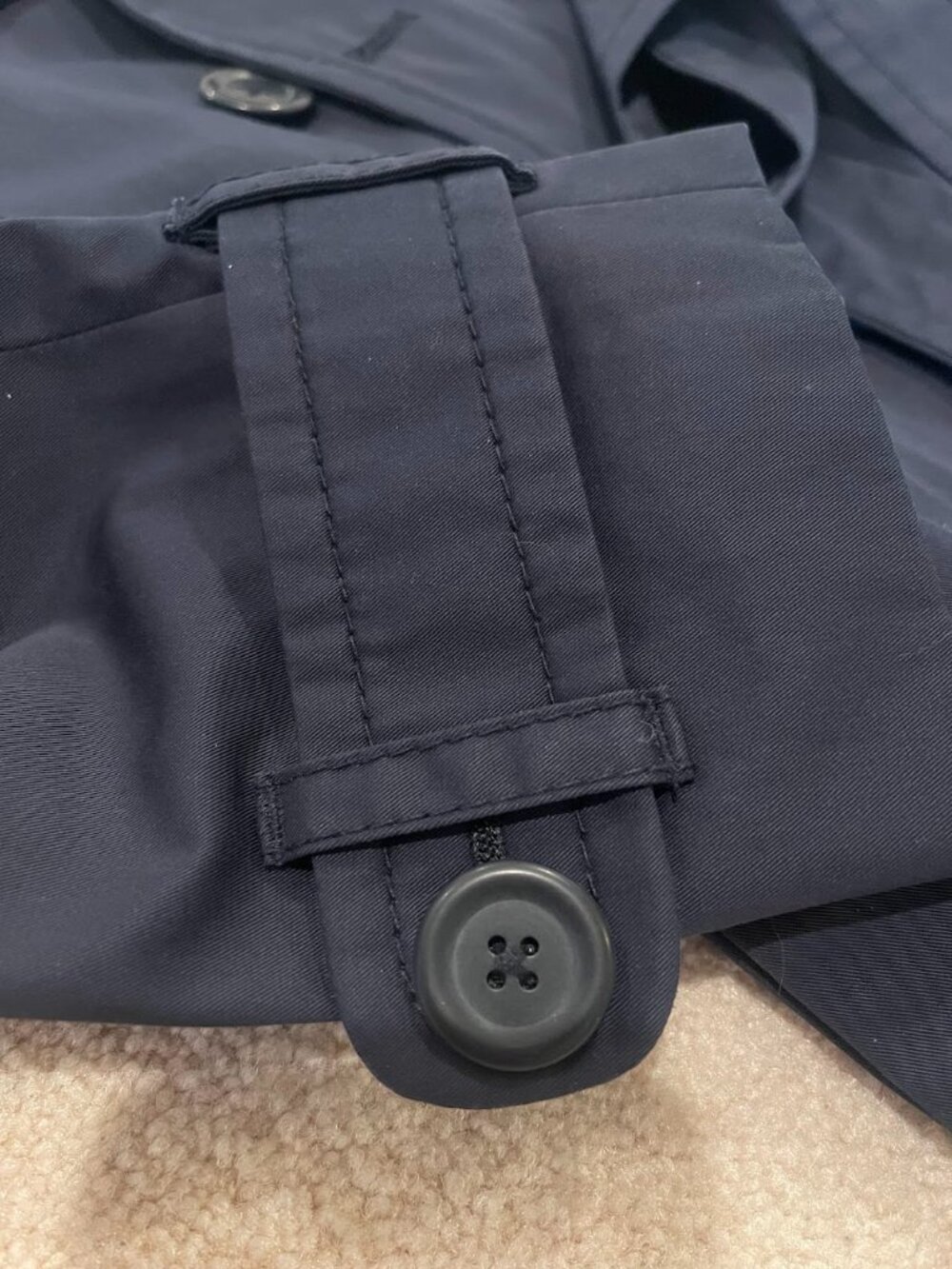 Banana Republic Trench Coat Navy XS. 100% cotton double breasted belted - Picture 8 of 10